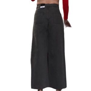 HIGH Rise Wide Leg fringe cropped Jeans 28